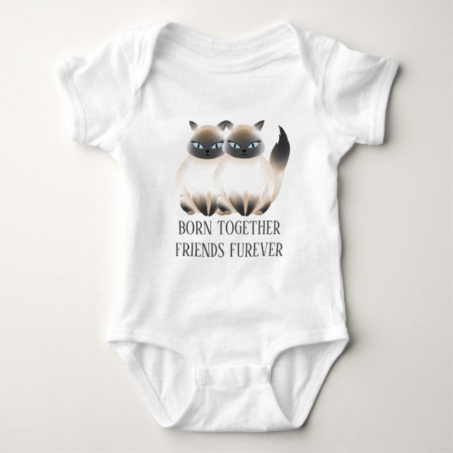 Funny unisex Zwillinge fügen Text hinzu Baby Strampler (Vorderseite)