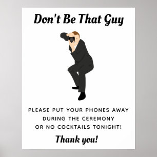 Funny Unplugged Zeremony Sign for Wedding Poster