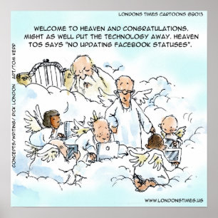 Funny Update Facebook Status in Himmelsposter Poster