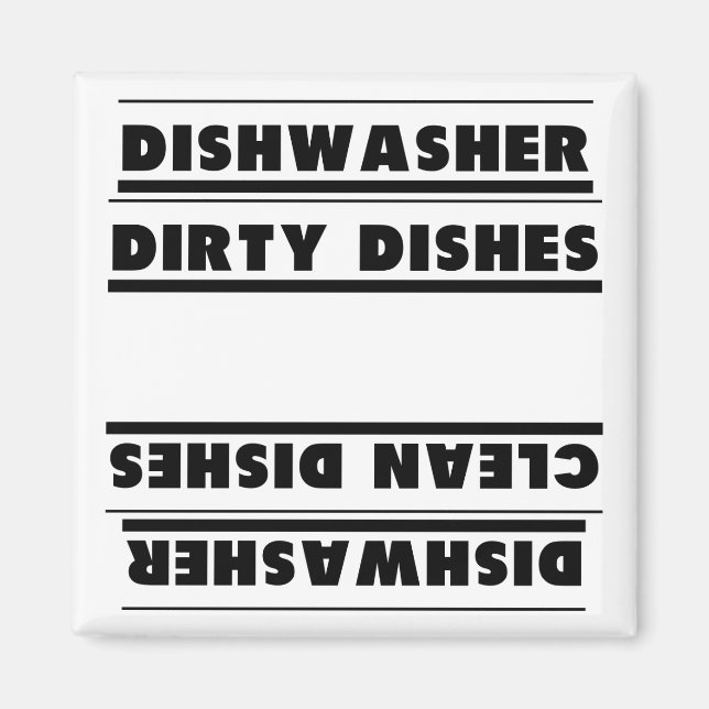 Funny Updown Start und leere die Geschirrspülmasch Magnet (Vorne)