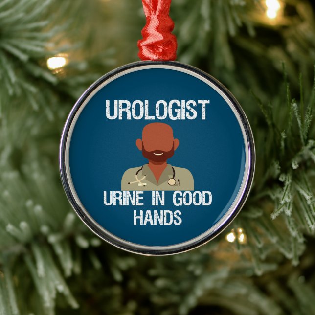 Funny Urologist Holiday Card Ornament Aus Metall (Baum)