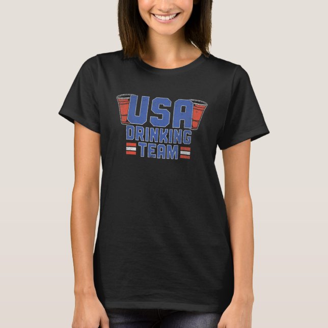 Funny US Drinking Team 4. Juli St Patricks T-Shirt (Vorderseite)
