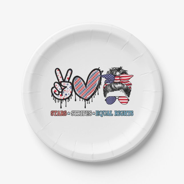 Funny US Flag Patriotic Pappteller (Vorderseite)