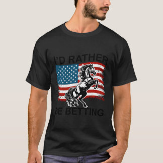Funny US Flag Prix Stolz Racing Liebhaber des Pfer T-Shirt