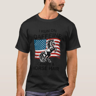 Funny US Flag Prix Stolz Racing Liebhaber des Pfer T-Shirt