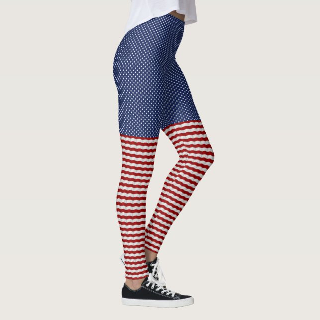 Funny US Flagge Pattern Patriotic Leggings (Rechts)