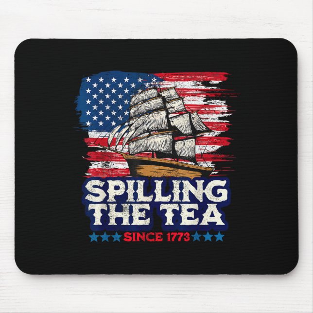 Funny Us History Teacher Boston Slling The Tea Sin Mousepad (Vorne)