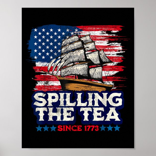 Funny Us History Teacher Boston Slling The Tea Sin Poster (Vorne)