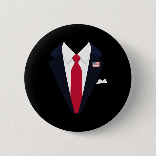 Funny US Präsident Trump Anzug Easy Halloween Button (Vorderseite)