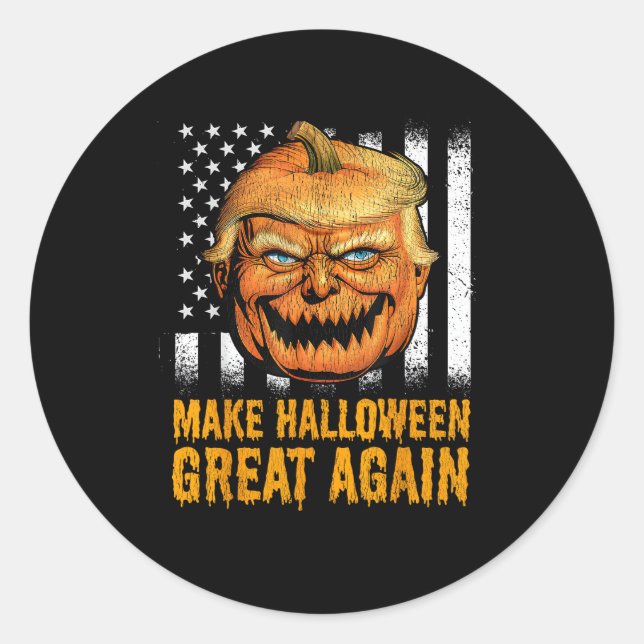 Funny US Trumpkin Halloween wieder groß Runder Aufkleber (Vorderseite)