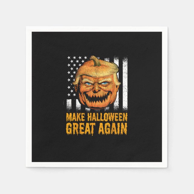Funny US Trumpkin Halloween wieder groß Serviette (Vorderseite)