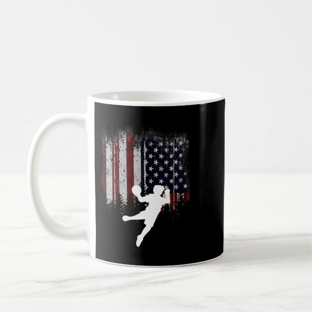 Funny USA American Flag Dodgeball Kaffeetasse (Links)
