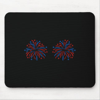 Funny Usa Fireworks Couple Just Here For The Firew Mousepad