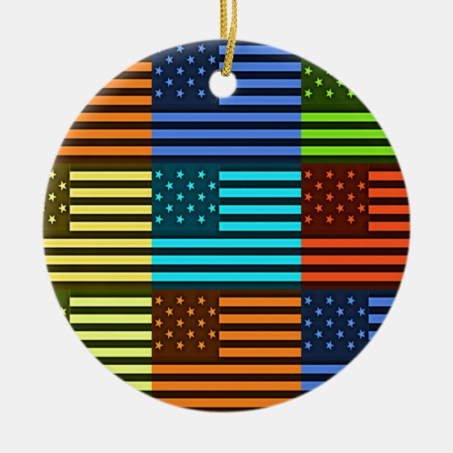 Funny USA Flag Keramik Ornament (Vorne)
