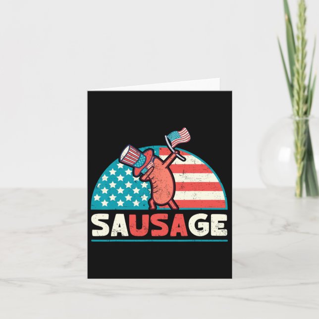 Funny Usa Wurst Patriotic 4. Juli Karte (Vorderseite)