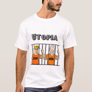 Funny Utopia Biden und Trump im Gefängnis 2024 T-Shirt