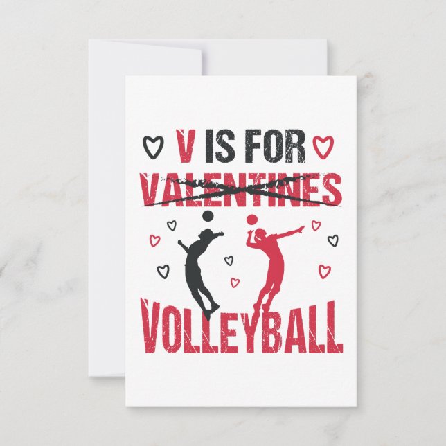 Funny V ist für Volleyball Valentinstag Geschenk Karte (Vorderseite)