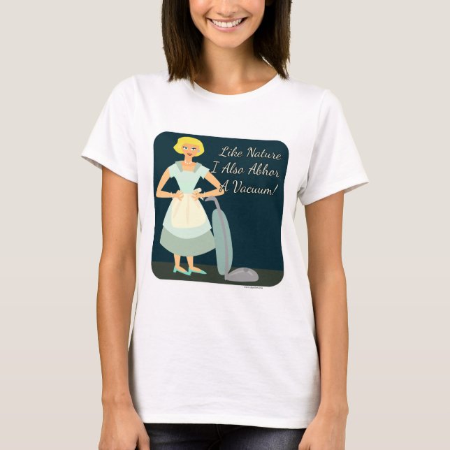 Funny Vacuum Chores Kitsch Retro Mama T-Shirt (Vorderseite)