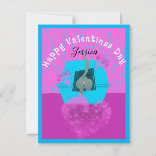 Funny Valentine aus der Katzenbox Feiertagskarte