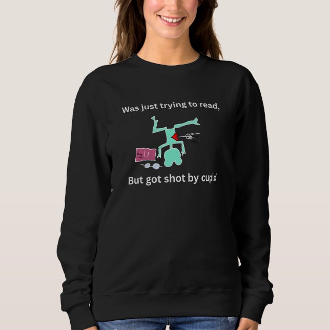 Funny valentine booklovers frog   sweatshirt (Vorderseite)