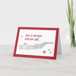 Funny Valentine Card Lieferwagen Line Truck Liebe  Dankeskarte