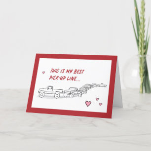 Funny Valentine Card Lieferwagen Line Truck Liebe  Dankeskarte