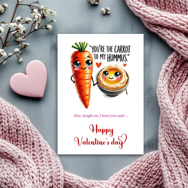 Funny Valentine Card with Cute Cartoon Fruit Humor Feiertagskarte (Funny Valentine Card with Cute Cartoon Fruit Humor)