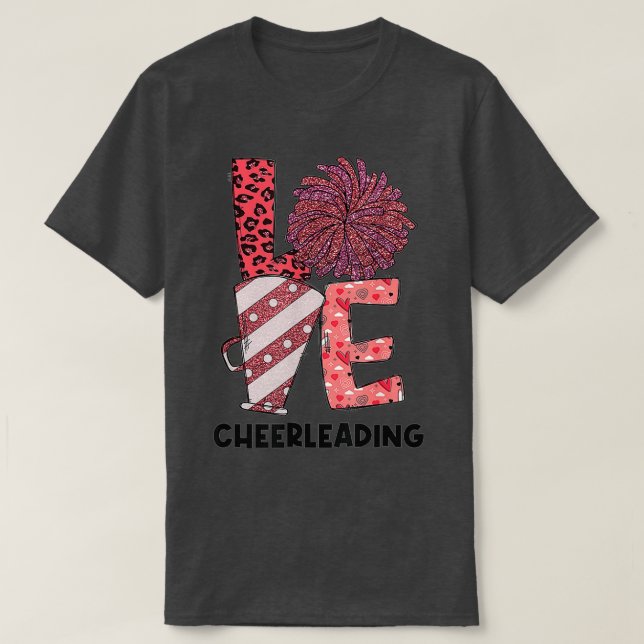 Funny Valentine Cheerleader Sport Lovers Familie O T-Shirt (Design vorne)