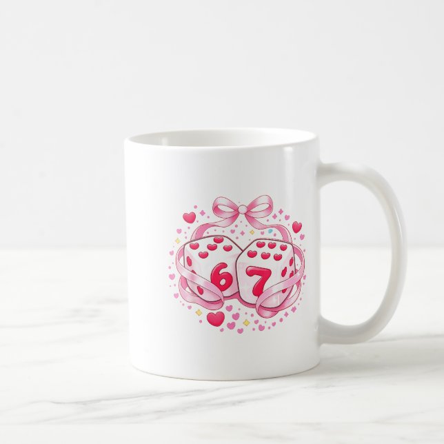 Funny Valentine Dice 6 7 Preppy 67 Six Seven Women Kaffeetasse (Rechts)