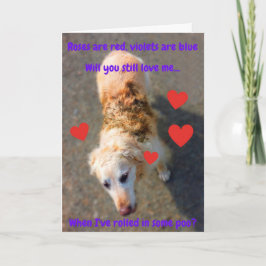 Funny Valentine Hund rollte ein... Karte