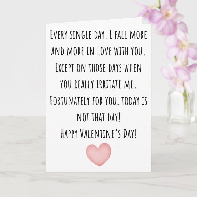 Funny Valentine ich bin mehr in Liebe mit dir Karte (Orchidee)