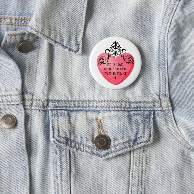 Funny Valentine pink heart Button (Beispiel)