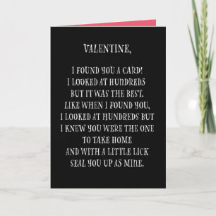 Funny Valentine Poem Card Karte