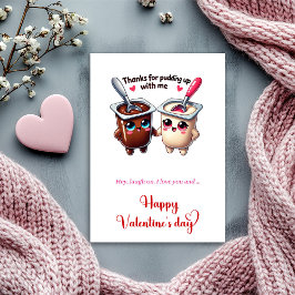 Funny Valentine’s Day Love Card with Cartoon Food Feiertagskarte