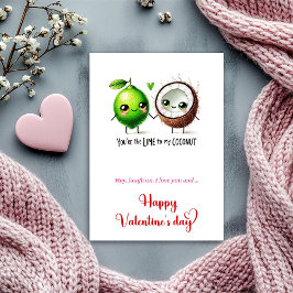 Funny Valentine’s Day Love Card with Cartoon Fruit Feiertagskarte
