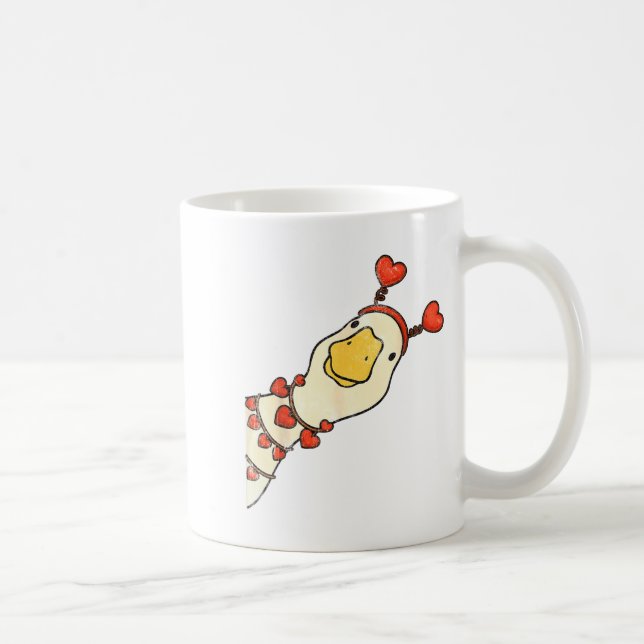 Funny Valentine Silly Gooses Duck Heart Love Match Kaffeetasse (Rechts)