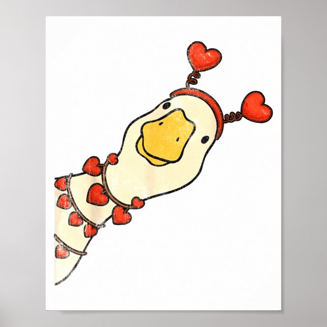 Funny Valentine Silly Gooses Duck Heart Love Match Poster (Vorne)