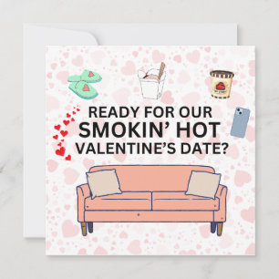 Funny Valentine Smokin’ Hot Date Night Card Feiertagskarte