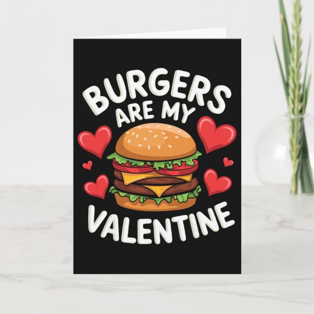 Funny Valentine's Burger Lovers Men Women  Karte (Vorderseite)