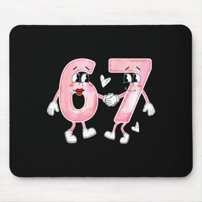 Funny Valentines Day 6 7 Six Seven Meme Valentine  Mousepad (Vorne)