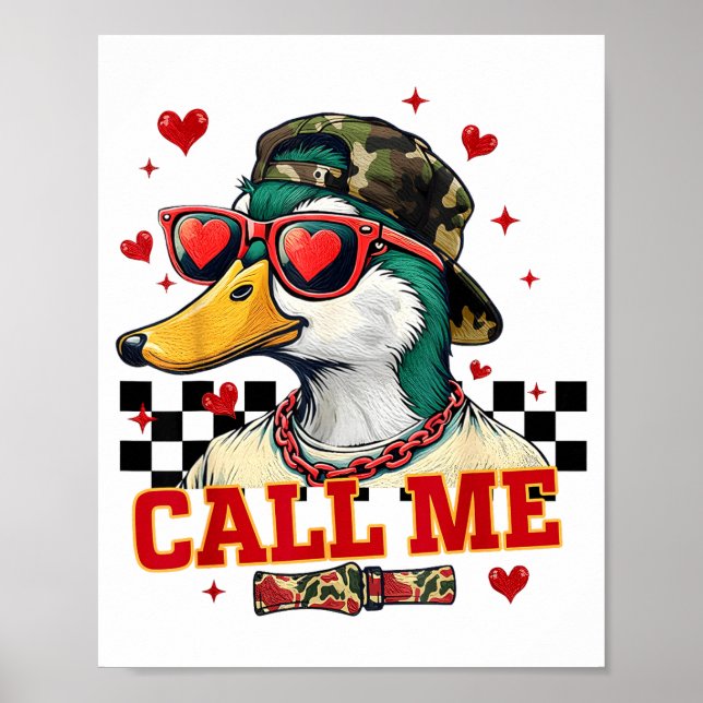Funny Valentine's Day Boy Duck Hunting Call Me Tod Poster (Vorne)