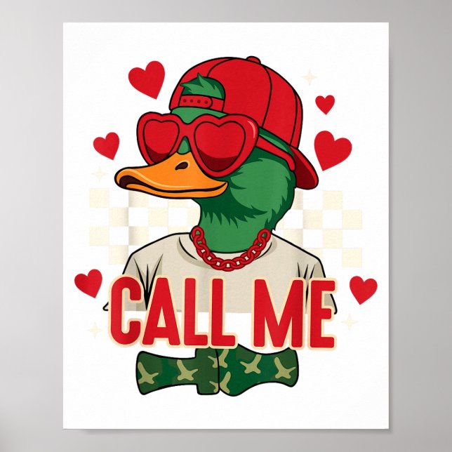 Funny Valentine's Day Boy Duck Hunting Call Me Tod Poster (Vorne)
