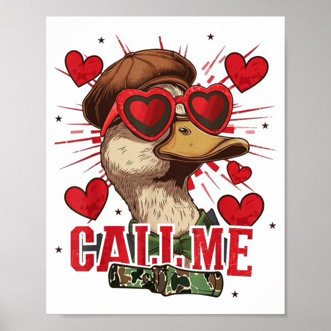 Funny Valentine's Day Boy Duck Hunting Call Me Tod Poster (Vorne)