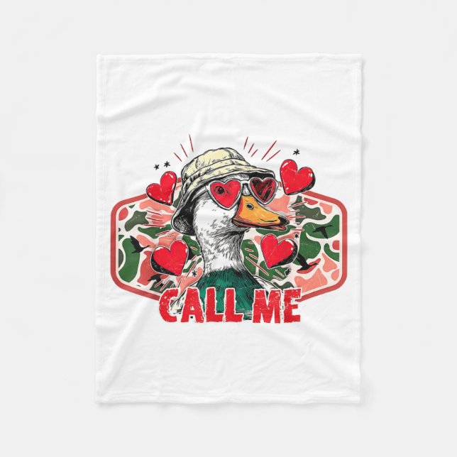 Funny Valentines Day Call Me Duck Hunting Men Wome Fleecedecke (Vorderseite)