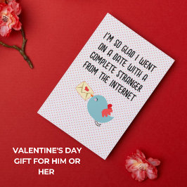 Funny Valentine's Day Card - Glad I met you online Einladung