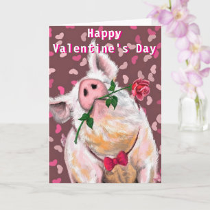Funny Valentine's Day Card mit Gentleman Pig Karte
