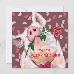 Funny Valentine's Day Card mit Gentleman Pig Karte