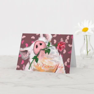 Funny Valentine's Day Card mit Gentleman Pig Karte