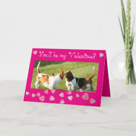 Funny "Valentine's Day" Card mit Niedlichen Basset Feiertagskarte