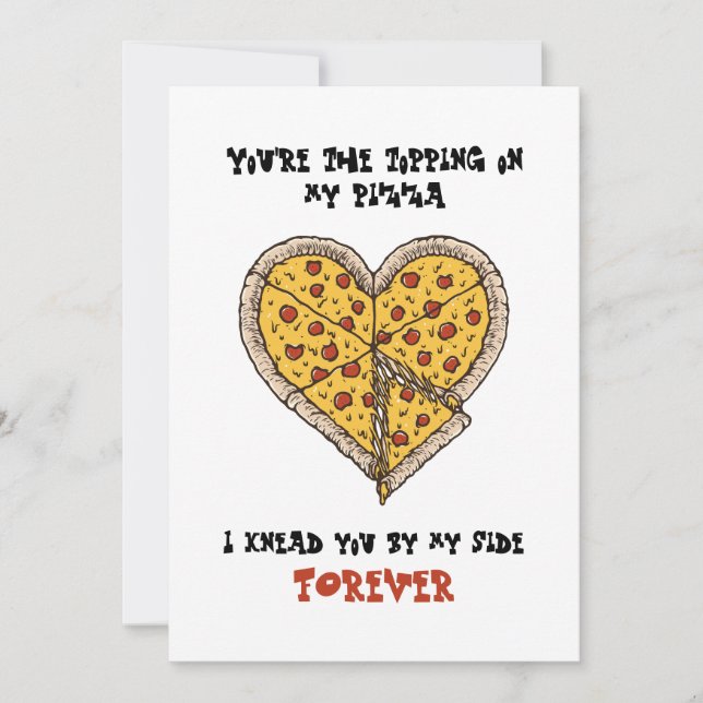 Funny Valentine's Day Card Perfekt für Pizza Lover Dankeskarte (Vorderseite)